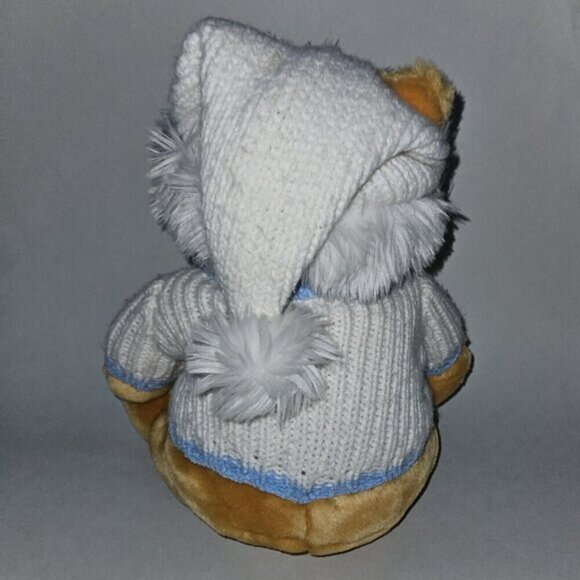 Disney Store Winnie the Pooh Plush Blue White Snowflake Sweater Winter Holiday - Picture 6 of 9